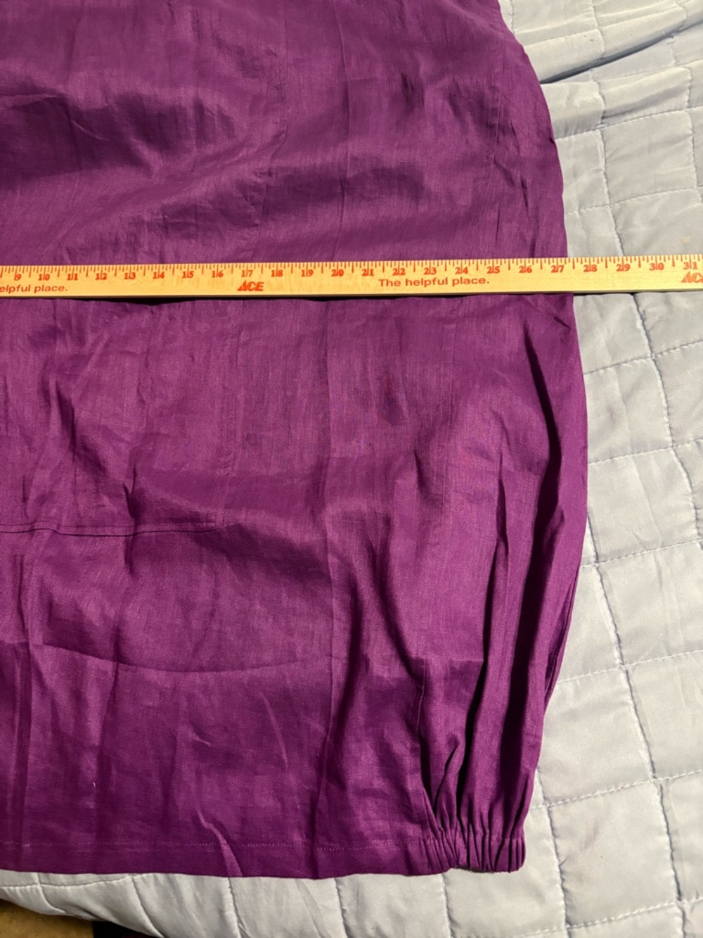 Lintico Sofia 100% linen purple midi length 3/4 sleeve dress - Picture 16 of 16